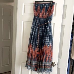 Never worn. Anthropologie dress. Gold shimmer detail.